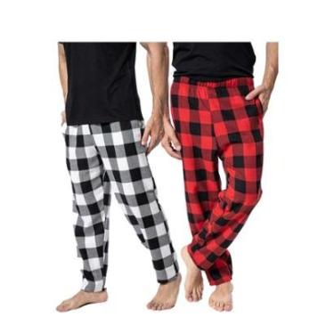 Imagem de Kit 2 Calças De Dormir Inverno Masculina Flanela Xadrez-Masculino