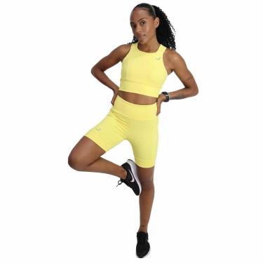 Imagem de Conjunto Top + Short Running Amarelo para Corrida Com sustentação e Bolsos-Unissex