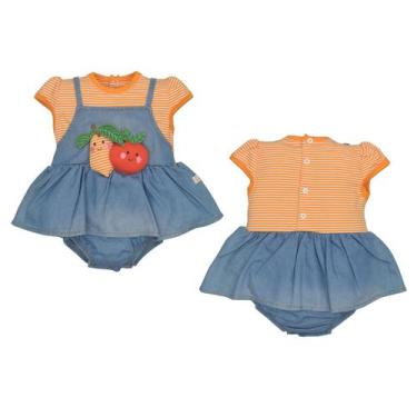 Imagem de Macaquinho Jeans Zara Bebê Menina Malha Marbella Lyra, P