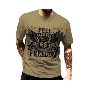 Imagem de Camiseta Vintage Oversized Masculina US Route 66 Tamanho Europeu Casua