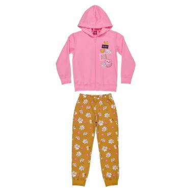 Imagem de Conjunto Feminino Infantil com Jaqueta e Calça em Moletom Bee Loop-Feminino