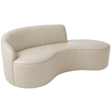 Imagem de Sofá Curvo 2 Lugares 150cm Eron Braço Dir. Corano Off White - Nexta Casa