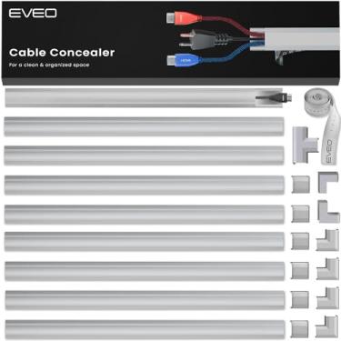 Imagem de Capas de cabos para fios na parede - Escondedor de cabos de gerenciamento de cabos de 381 cm - Escondedores de cabos para TV na parede - corretivo de cabos pintável - Capas de arame para cabos - 10X