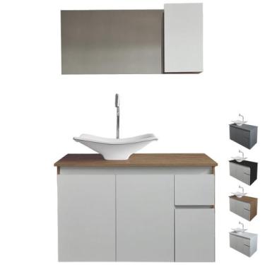 Imagem de Gabinete para Banheiros com Cuba Armário com Espelho Pia - Utility Pet