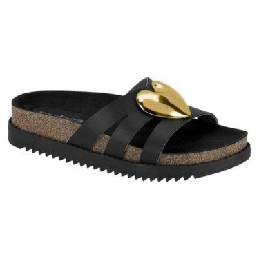 Imagem de Tamanco Feminino Moleca Plataforma Detalhe Coração 5500119 Cor:PretoTa