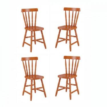 Imagem de Conjunto 4 Cadeiras Madeira Eucalipto Mel Piratini, Mel