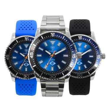 Imagem de Relógio Tuguir Masculino Ref: Tg35137 Prateado + 2 Pulseiras