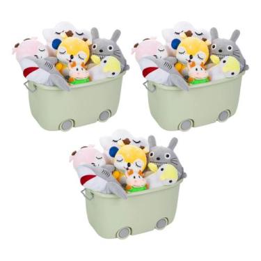 Imagem de Kit 3 Organizadores De Brinquedos Livro Lego E Pelúcia 50 L - Tibaby, 