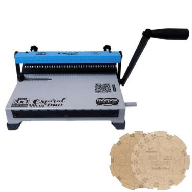 Imagem de Encadernadora Espiral Duo 3x1 Azul Furo Redondo Marpax 12kg