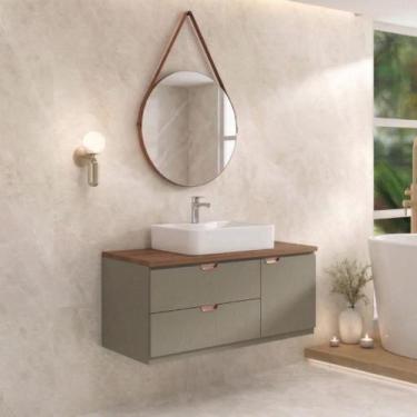 Imagem de Conjunto Gabinete para Banheiro Suspenso Modena 120cm - Venturi, Santi