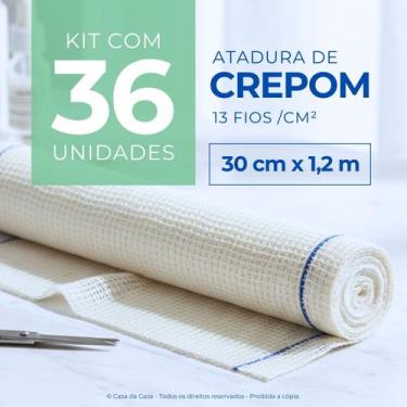 Imagem de Atadura Crepom Faixa Bandagem Elástica 30cmx1.2m Kit 36 Un - TEXMED