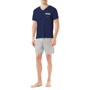 Imagem de Pijama Feminino Liso Macio Azul Marinho Lohe, Azul marinho, XXG