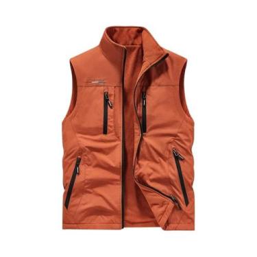 Imagem de Colete De Pesca Masculino De Couro Quente Para Outono/Inverno, Confort