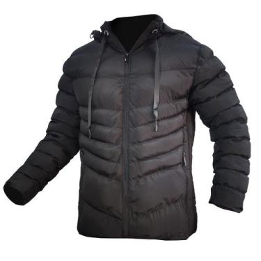 Imagem de Jaqueta Masculina KLIZZ Blusa Forrada Casaco Bobojaco Puffer, P, Preto