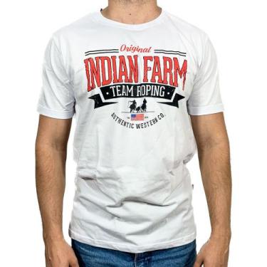 Imagem de Camiseta Country Masculina Indian Farm New Colection, Branco, GG