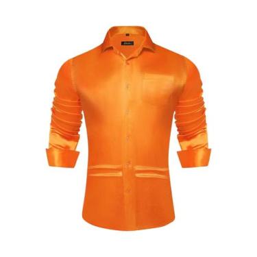Imagem de Camisas De Vestir Masculinas De Manga Longa Em Verde Sálvia, Preto, Am