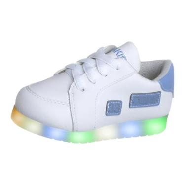 Imagem de Tenis Infantil Led Masculino Luz Que Acende Confortável Moderno tiras 