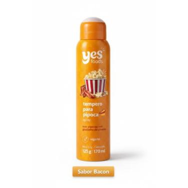 Imagem de Tempero para Pipoca Spray Yes Foods Sabor Queijo 125g Vegano, Bacon