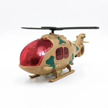 Imagem de Helicoptero de Brinquedo Verde Camuflado com Cordinha Luz Movimento Infantil Mini Helicoptero Draik