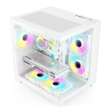 Imagem de Gabinete Computador Gamer 3 Fans RGB Inclusas Micro ATX ITX Alto Fluxo