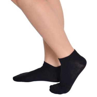 Imagem de KIT com 3 meias feminina cano curto Trifil, 35 a 38, Preto, Branco, Gr