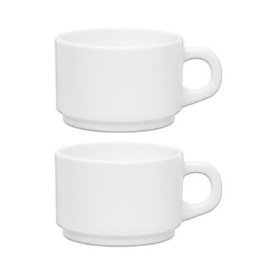 Imagem de Xícara de Café Essenza para Servir Bebidas Quentes em Vidro Opalino Resistente Kit com 2 Unidades para Hotel Restaurante