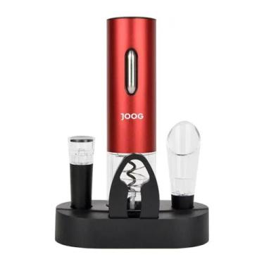 Imagem de Kit Abridor Elétrico de Vinho Portátil Joog Jg-ew2 Led Vermelho, VERME