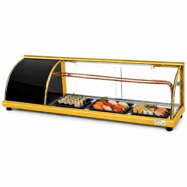 Imagem de A-VFRS1300 - Vitrine Refrigerada Sushi Alfa 1,30m Dourada - 127V - Ome