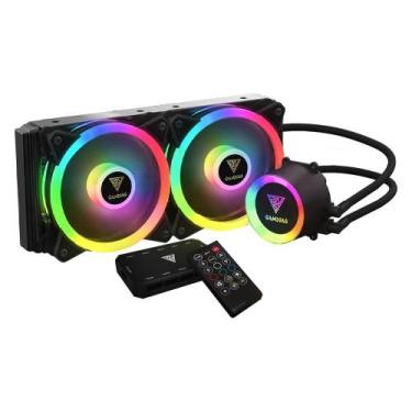 Imagem de Water Cooler Chione Gamdias ARGB 240mm 69 CFM Intel/AMD, Preto