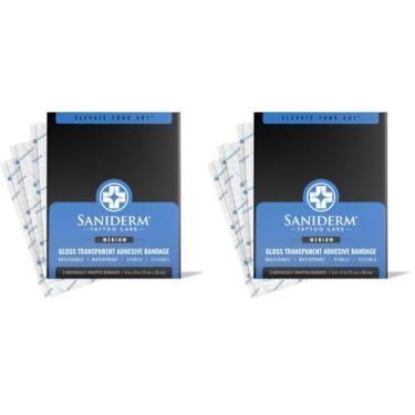 Imagem de Curativo para Tatuagem Saniderm 15 cm  20 cm  Pacote com 2  À prova d'