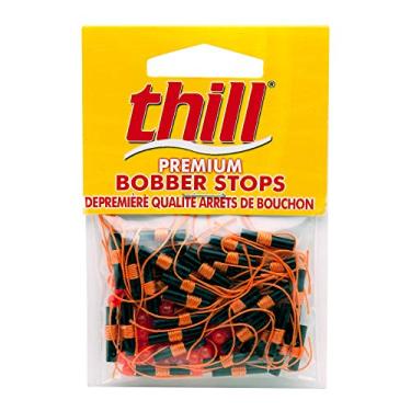 Imagem de Thill Bobber Stops premium para boias de pesca, laranja fluorescente, pacote com 40