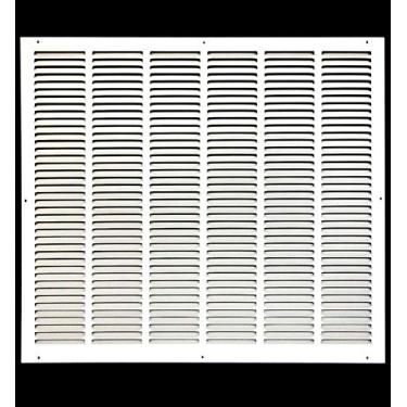 Imagem de HVAC Premium 81 cm x 71 cm [abertura do duto] Grade de ar de retorno de aço estampada plana - parede lateral e teto - tampa de duto de ventilação HVAC - branca [dimensões externas: 83,75 W x 75 pol. A