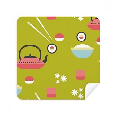 Imagem de Xícara de chá de arroz Sushi Japão, pano limpador de tela, tecido de camurça, pacote com 2