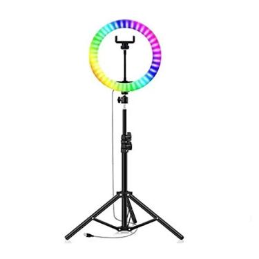 Imagem de Kit Iluminação 10 Polegada Colorido Anel de led Ring light Rgb Led Anel Luz 26CM Profissional