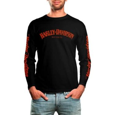 Imagem de Camiseta Manga Longa Harley Davidson Iron 883 (mod. Unissex) Tamanho:M;Cor:Laranja