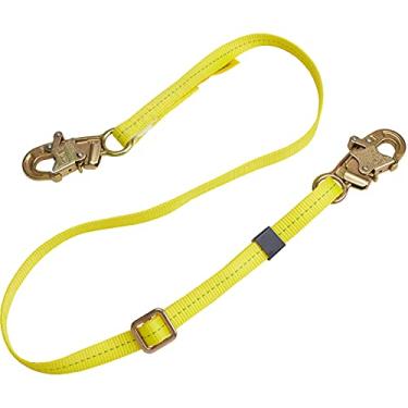 Imagem de 3M DBI-SALA 1231016 Cordão de posicionamento ajustável na Web, 1,8 m, ganchos de pressão de 1,9 cm, amarelo