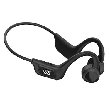 Imagem de ARYSIEER HSyuelan Fones de ouvido sem fio Bluetooth 5.2 à prova d'água com condução óssea, Preto