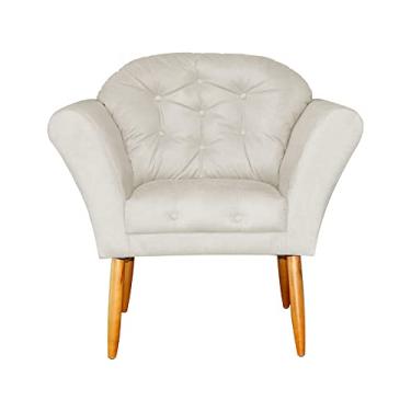 Imagem de Poltrona Decorativa Amélia Pés Palito Suede Bege - DS Estofados