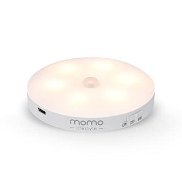 Imagem de Momo Lifestyle Luminária LED com Sensor de Presença, Luz Noturna, Luzinha, Recarregável USB Sem Fio, 0,5W 2 Modos Branco Quente e Branco Frio (1 Unidade)