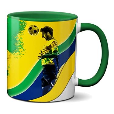 Imagem de Caneca Futebol Bandeira Brasil Criativa Copa do Mundo 2022 (Verde)