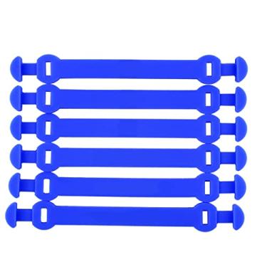 Imagem de Amplificador de vibração de tênis de silicone Andux tipo fivela longa reduz a vibração 6 peças/conjunto BZQ-06, Azul