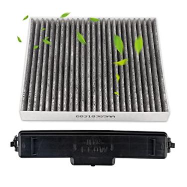 Imagem de 3mirrors Filtro de ar de cabine de carvão ativado e capa de porta de acesso para filtro CA compatível com Dodge Ram 1500 2500 3500, 2007-2012 Mazda CX-7