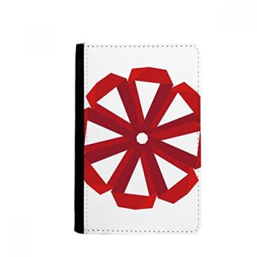 Imagem de Porta-passaporte vermelho abstrato flor de natal origami porta-passaporte Notecase Burse carteira capa porta-cartão, Multicolor