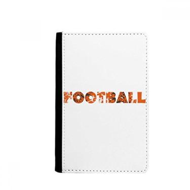 Imagem de Porta-passaporte de futebol com palavras elegantes laranja Notecase Burse capa carteira porta-cartão, Multicolor