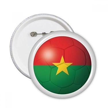 Imagem de Burkina Faso Bandeira nacional de futebol alfinetes redondos crachá botão emblema acessório decoração 5 peças