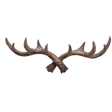 Imagem de KIZQYN Ganchos de casaco gancho de chifre retrô decoração de parede cabide de casaco loja de roupas entrada decoração de parede gancho de chave de parede rack de casaco montado na parede (cor: rojo)