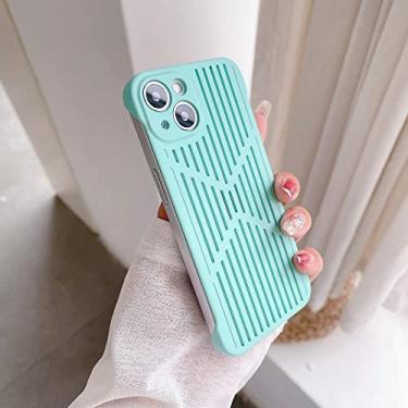 Imagem de Estojo de dissipação de calor respirável ultrafino sem moldura para iPhone 13 12 11 Pro Max plástico rígido Candy Color, menta, para iPhone14 pro