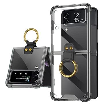 Imagem de Estojo anti-detonante de canto para Samsung Galaxy Z Flip 3 5G Transparentes Ring Stander Hard Phone Cover For Samsung Z Flip3 Case, Color 3, For Samsung Flip 3 5G