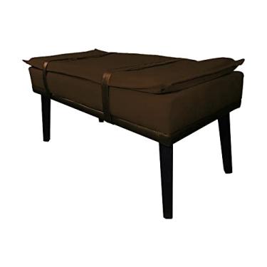 Imagem de Puff Decorativo com Cinto Marrom Suede Cores - DS Estofados