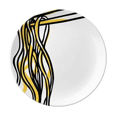 Imagem de China Prato de pratos chinês, macarrão tradicional, prato decorativo de porcelana salver talheres, prato de jantar